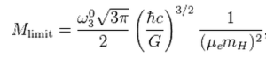 The theoretical relationship for the Chandrasekhar Limit (credit: Wikipedia)