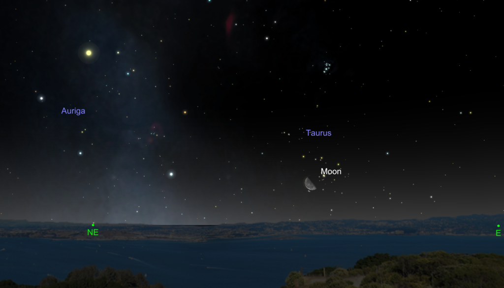 The Moon rising near the Hyades early on September 5, 2015 from Ottawa, Canada