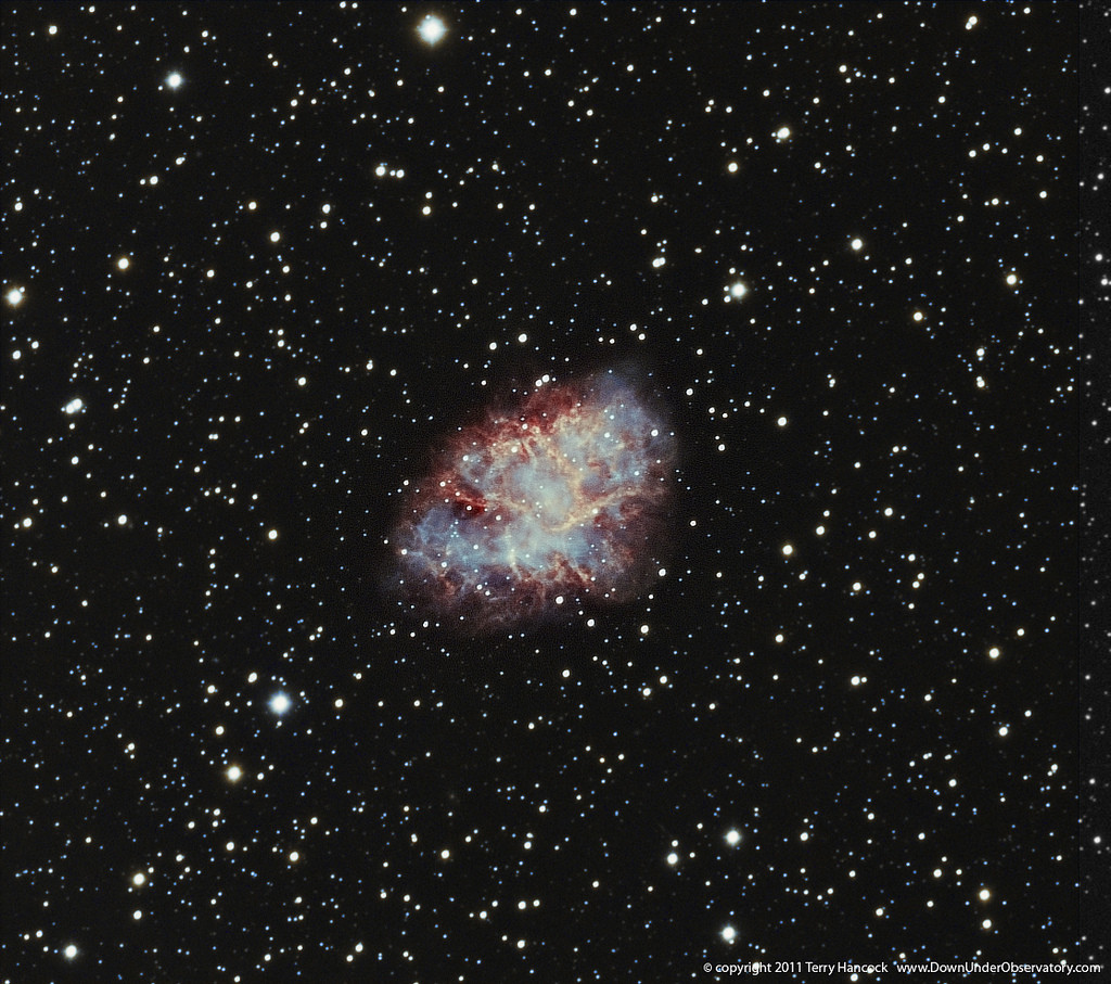 The supernova remnant known as the Crab Nebula was created by a massive exploding star witnessed by stargazers in 1054 A.D (Image by Terry Hancock).