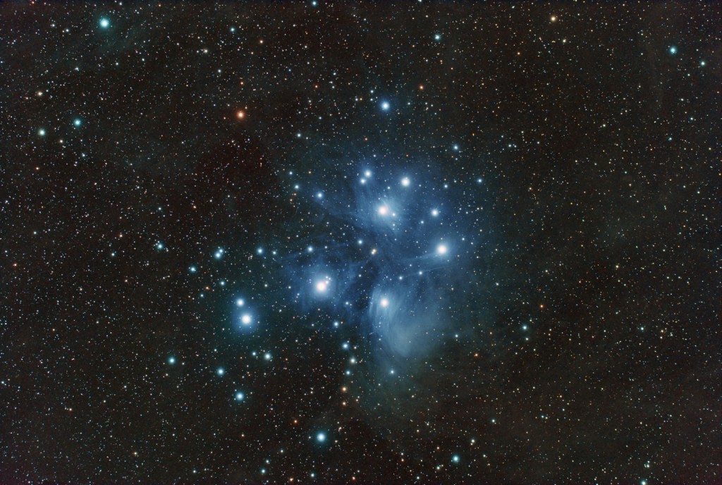 Large and bright star clusters like the Pleiades often look better in binoculars than in telescopes.