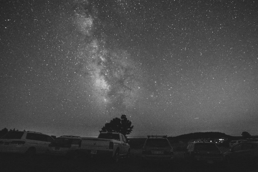 A B&W view of the late summer Milky Way from the Almost Heaven Star Party, West Virginia, on Sept. 4, 2016.