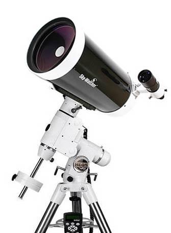 A Skywatcher 150mm (6") Maksutov-Cassegrain telescope on an equatorial mount.